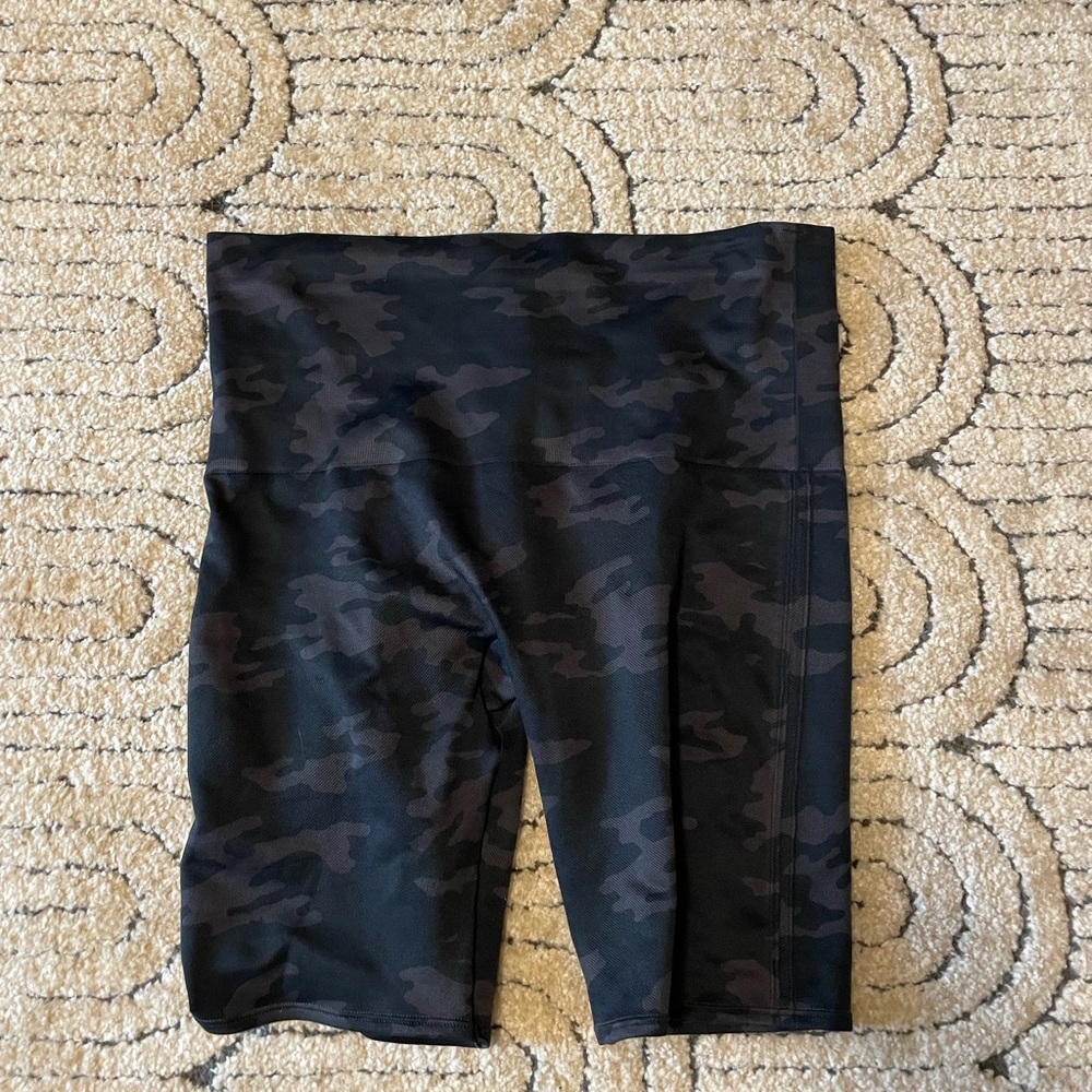 Spanx camo biker shorts